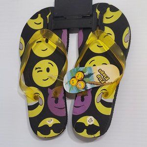 Expressive Fun with Emoji Flip Flops for Kids: Vibrant Emotions in Black